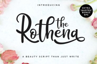 Rothena Script with extra quotes Font