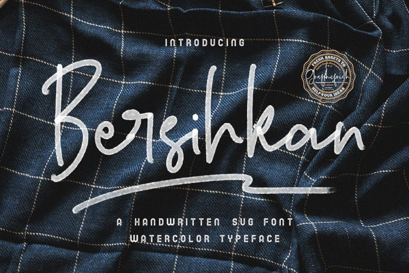 Bersihkan - Watercolor Signature font Bersihkan - Watercolor Signature font