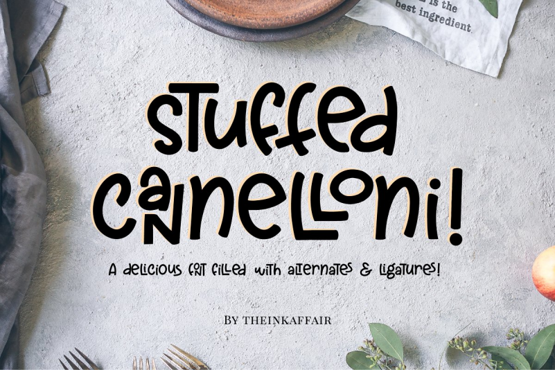 Stuffed Cannelloni Font
