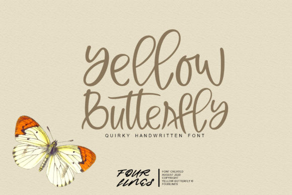 Yellow Butterfly Font Yellow Butterfly Font
