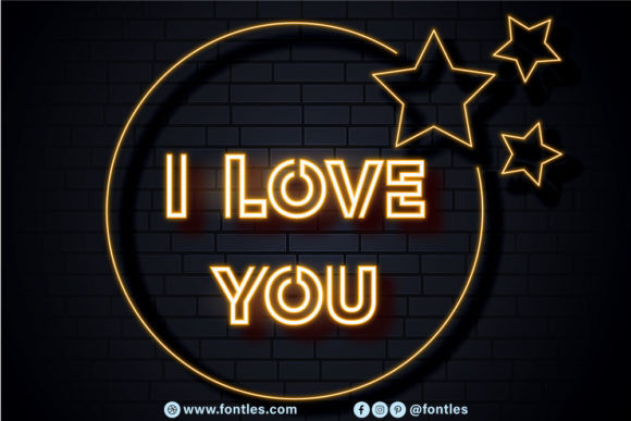 Neon Led Light Font