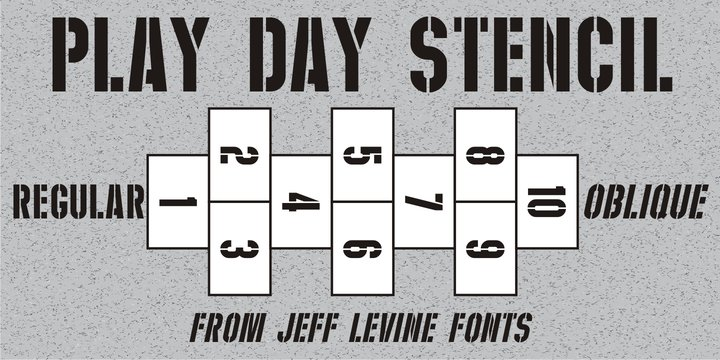 Play Day Stencil JNL Font Family