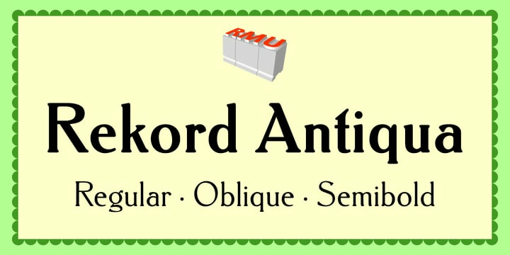 Rekord Antiqua Font Family Rekord Antiqua Font Family