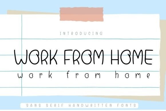 Work From Home Text Design Work from Home Font - Free Font