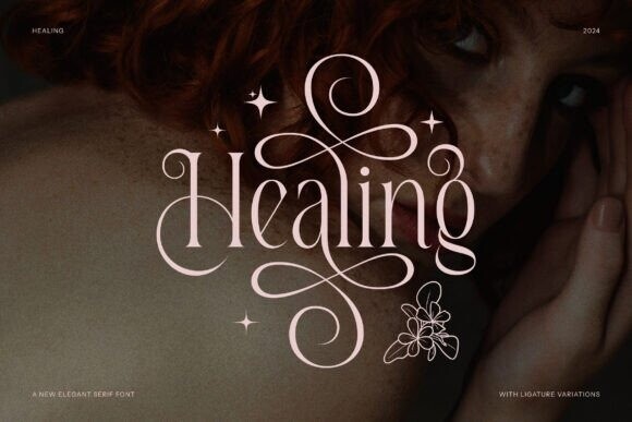 Heals Text Calligraphy Lettering Healing Serif Font - Free Font