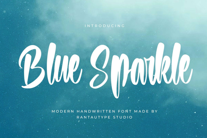 Blue Sparkle Handwritten Font - Free Font