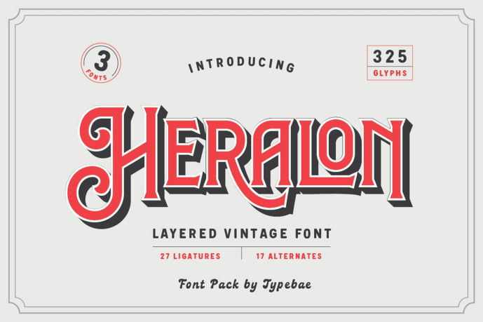 Heralon – Layered Vintage Font - Free Font