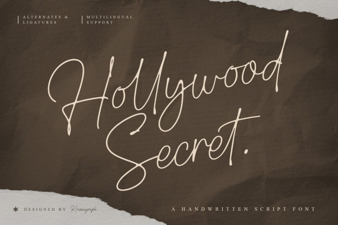 Hollywood Secret - Handwritten Font - Free Font