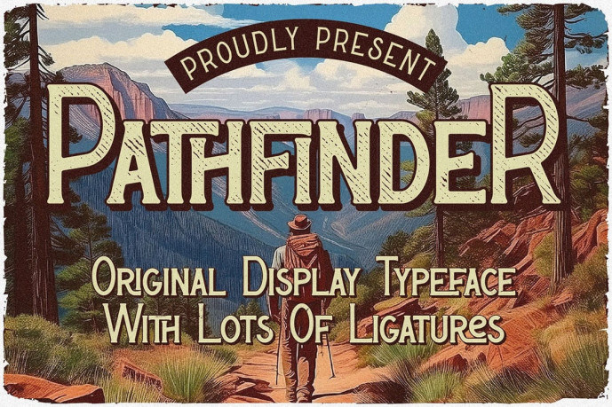 Pathfinder - Retro Ligature Font - Free Font