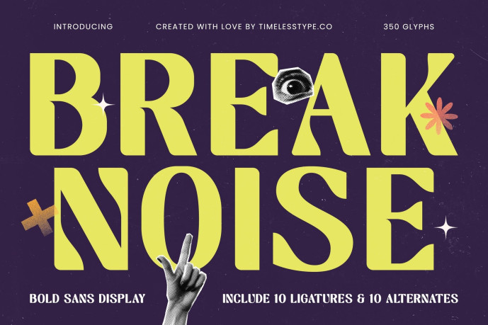 View of Break Noise Font - Free Font