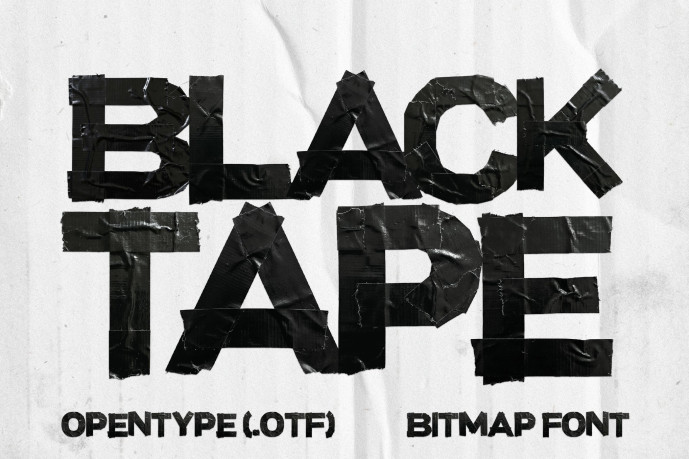 Black Tape - Grunge Bitmap Font - Free Font