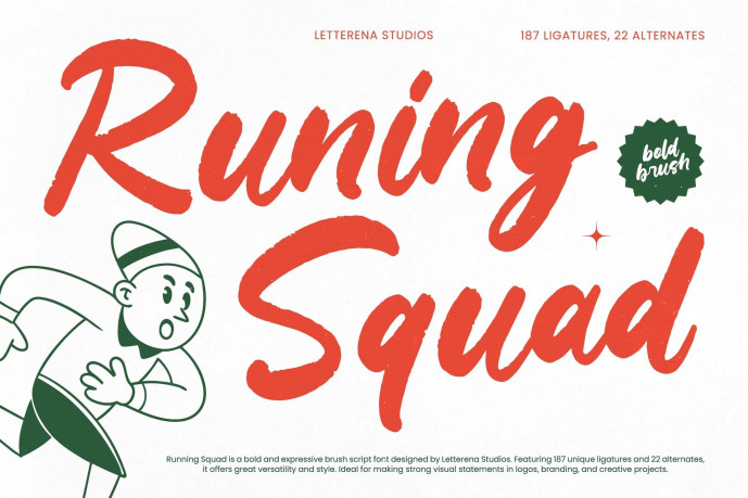 Runing Squad - Bold Brush Script Font - Free Font