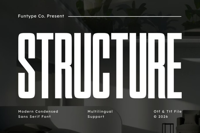 Structure – Modern Condensed Sans Serif Font - Free Font
