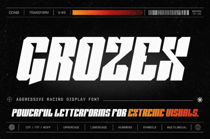 Grozex - Aggressive Racing Font - Free Font